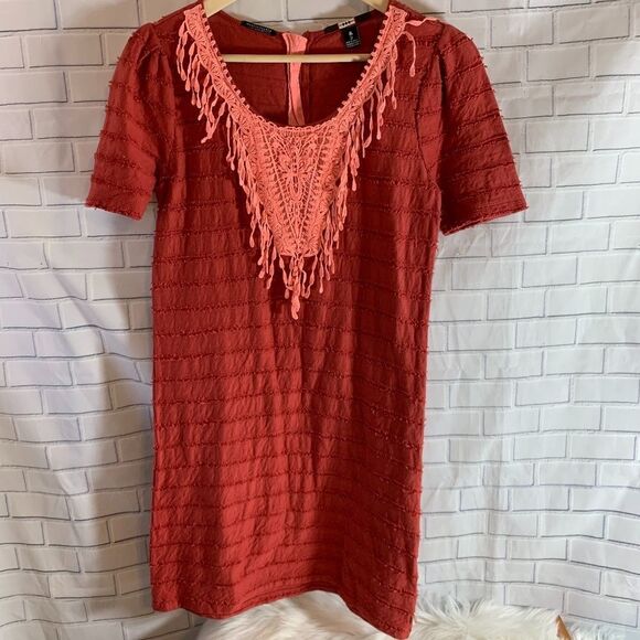 Maison Scotch Coral Lace Detail Shift Dress Sz 2 - Picture 1 of 7